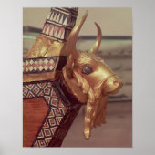 Hoofd van een stier, versiering van een harp poster (Voorkant)