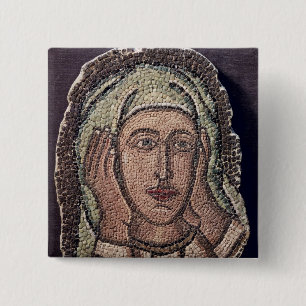 Hoofd van een van de Heilige Vrouwen uit Turkije Vierkante Button 5,1 Cm