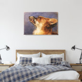 Hoofd van een vos canvas afdruk (Insitu (Slaapkamer))