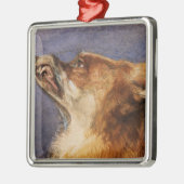 Hoofd van een vos metalen ornament (Links)