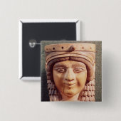 Hoofd van een vrouw, de Dame van de Nou Vierkante Button 5,1 Cm (Voorkant /achterkant)