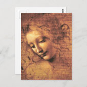 Hoofd van een vrouw La Scapigliata Leonardo Da Vin Briefkaart (Voorkant / Achterkant)