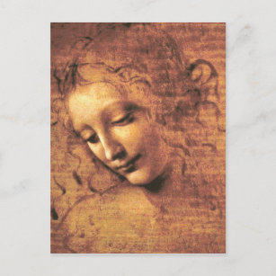 Hoofd van een vrouw La Scapigliata Leonardo Da Vin Briefkaart