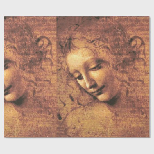Hoofd van een vrouw La Scapigliata Leonardo Da Vin Cadeaupapier (Vlak)