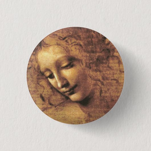 Hoofd van een vrouw La Scapigliata Leonardo Da Vin Ronde Button 3,2 Cm (Voorkant)