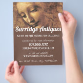 Hoofd van een vrouw, Leonardo Da Vinci, Antiek win Flyer (Hand)