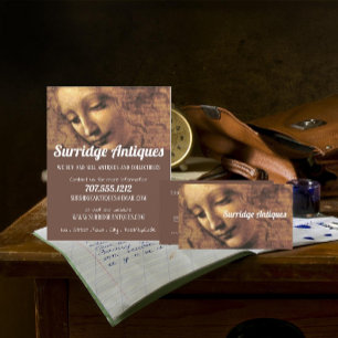 Hoofd van een vrouw, Leonardo Da Vinci, Antiek win Flyer