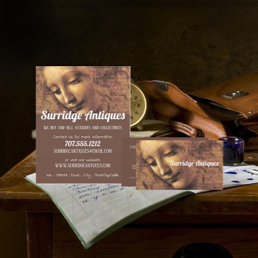 Hoofd van een vrouw, Leonardo Da Vinci, Antiek win Flyer