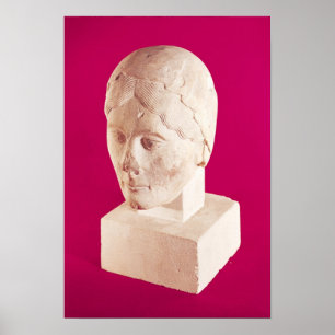 Hoofd van een vrouw uit de kathedraal van Cambrai Poster