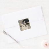 Hoofd van een vrouw vierkante sticker (Envelop)