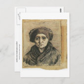 Hoofd van een vrouw, Vincent van Gogh Briefkaart (Voorkant / Achterkant)
