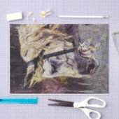 Hoofd van een wit paard (door Giovanni Boldini) Tissuepapier (Craft)