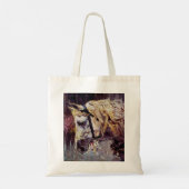 Hoofd van een wit paard (door Giovanni Boldini) Tote Bag (Achterkant)