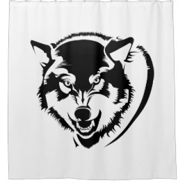 Hoofd van een Wolf Douchegordijn