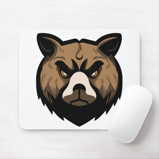 Hoofd van het Beer Muismat (Met muis)