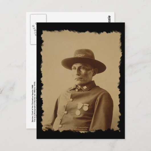 Hoofd van het Briefkaart van 1898 in de Chiricahua (Voorkant / Achterkant)