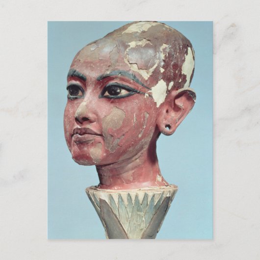 Hoofd van het kind dat koning Tutankhamun aan het  Briefkaart (Voorkant)