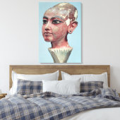 Hoofd van het kind dat koning Tutankhamun aan het Canvas Afdruk (Insitu (Slaapkamer))