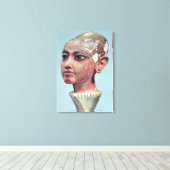 Hoofd van het kind dat koning Tutankhamun aan het Canvas Afdruk (Insitu (Houten vloer))