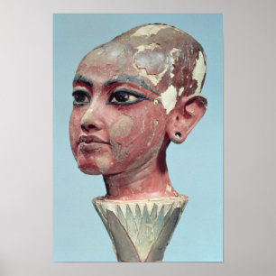 Hoofd van het kind dat koning Tutankhamun aan het  Poster