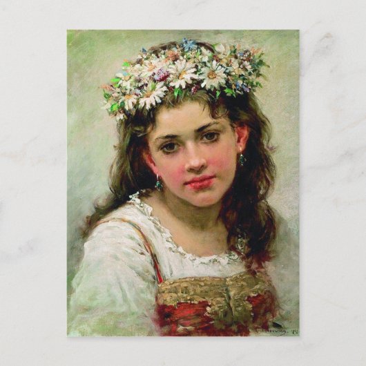 Hoofd van het meisje briefkaart (Voorkant)