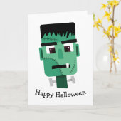 Hoofd van het Monster van Frankenstein Kaart (Gele Bloem)