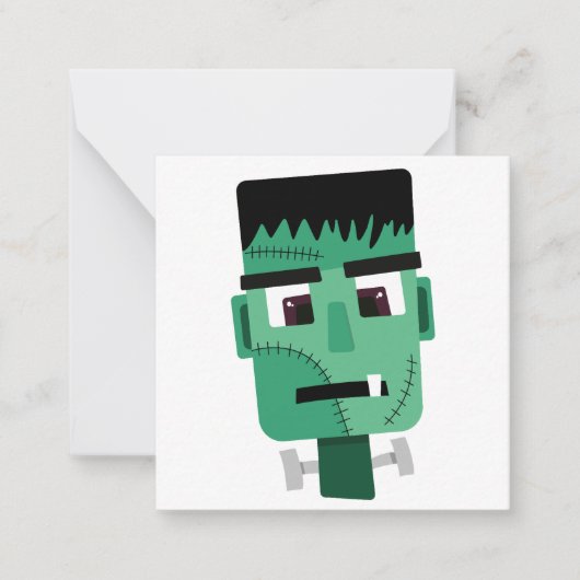 Hoofd van het Monster van Frankenstein Notitiekaartje (Voorkant)