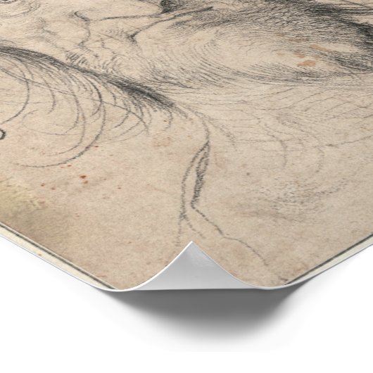 Hoofd van het Oude Man (Saturnus) van Durer Poster (Hoek)