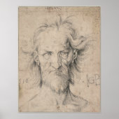 Hoofd van het Oude Man (Saturnus) van Durer Poster (Voorkant)