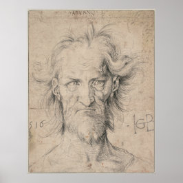 Hoofd van het Oude Man (Saturnus) van Durer Poster