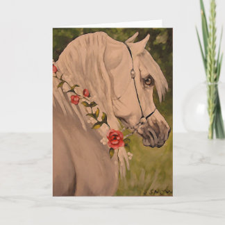 Hoofd van het Paard van de "kroon van Rozen" het Feestdagen Kaart