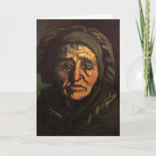 Hoofd van het Pet van Peasant Woman Lace van Vince Kaart