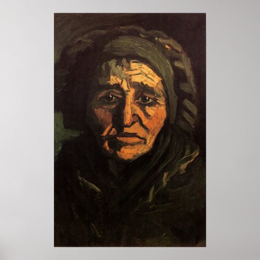 Hoofd van het Pet van Peasant Woman Lace van Vince Poster (Voorkant)