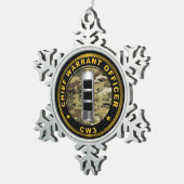 Hoofd van het strafregister Drie CW3  Tin Sneeuwvlok Ornament (Rechts)