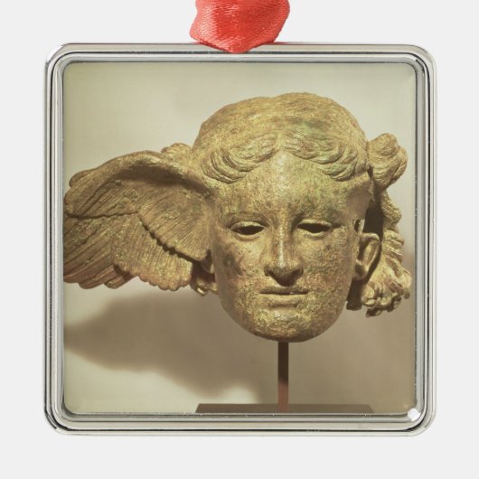 Hoofd van Hypnos of Slaapstand Metalen Ornament (Voorkant)