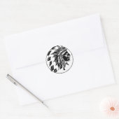 Hoofd van India Ronde Sticker (Envelop)
