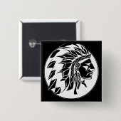 Hoofd van India Vierkante Button 5,1 Cm (Voorkant /achterkant)