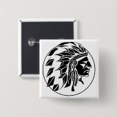 Hoofd van India Vierkante Button 5,1 Cm (Voorkant /achterkant)
