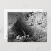 Hoofd van Itzam Na, Izamal, Yucatan, Mexico, 1844 Briefkaart (Voorkant / Achterkant)