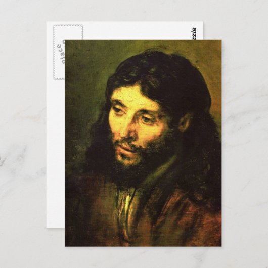 Hoofd van Jezus door Rembrandt Briefkaart (Voorkant / Achterkant)