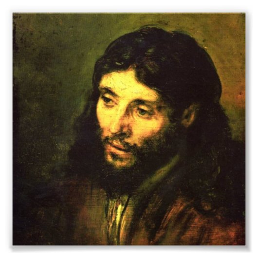 Hoofd van Jezus door Rembrandt Foto Afdruk (Voorkant)