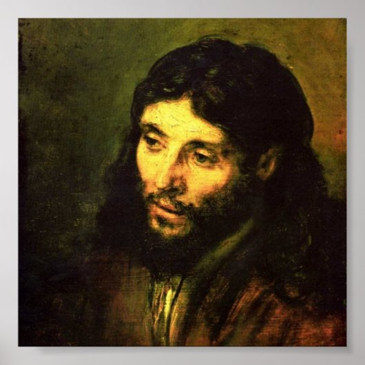 Hoofd van Jezus door Rembrandt Poster (Voorkant)