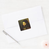 Hoofd van Jezus door Rembrandt Vierkante Sticker (Envelop)