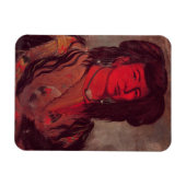 Hoofd van Kate One Horn (olie op canvas) Magneet (Horizontaal)