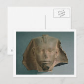 Hoofd van koning Djedefre, van Abu Roash, het oude Briefkaart (Voorkant / Achterkant)