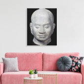 Hoofd van Koning Jayavarman VII Bayon Style Canvas Afdruk (Insitu (Woonkamer))