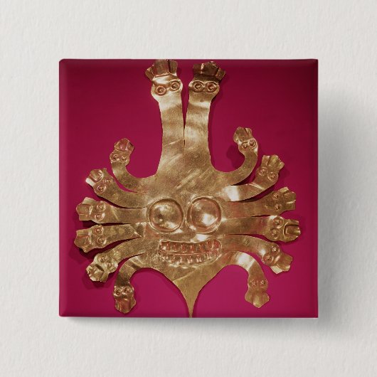 Hoofd van Medusa, uit Peru Vierkante Button 5,1 Cm (Voorkant)