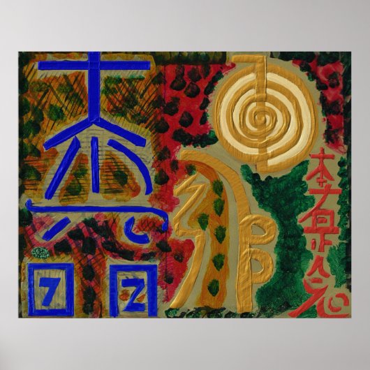 Hoofd van Reiki Healing Signs van Navin Poster (Voorkant)
