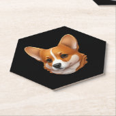 Hoofd van schattige corgi kartonnen onderzetters (Schuin)