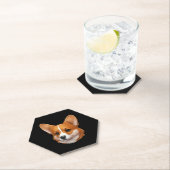 Hoofd van schattige corgi kartonnen onderzetters (Insitu)